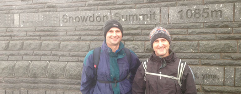 Mike & Olly at the Snowdon Summit