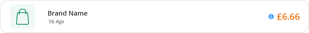 Transaction with i icon