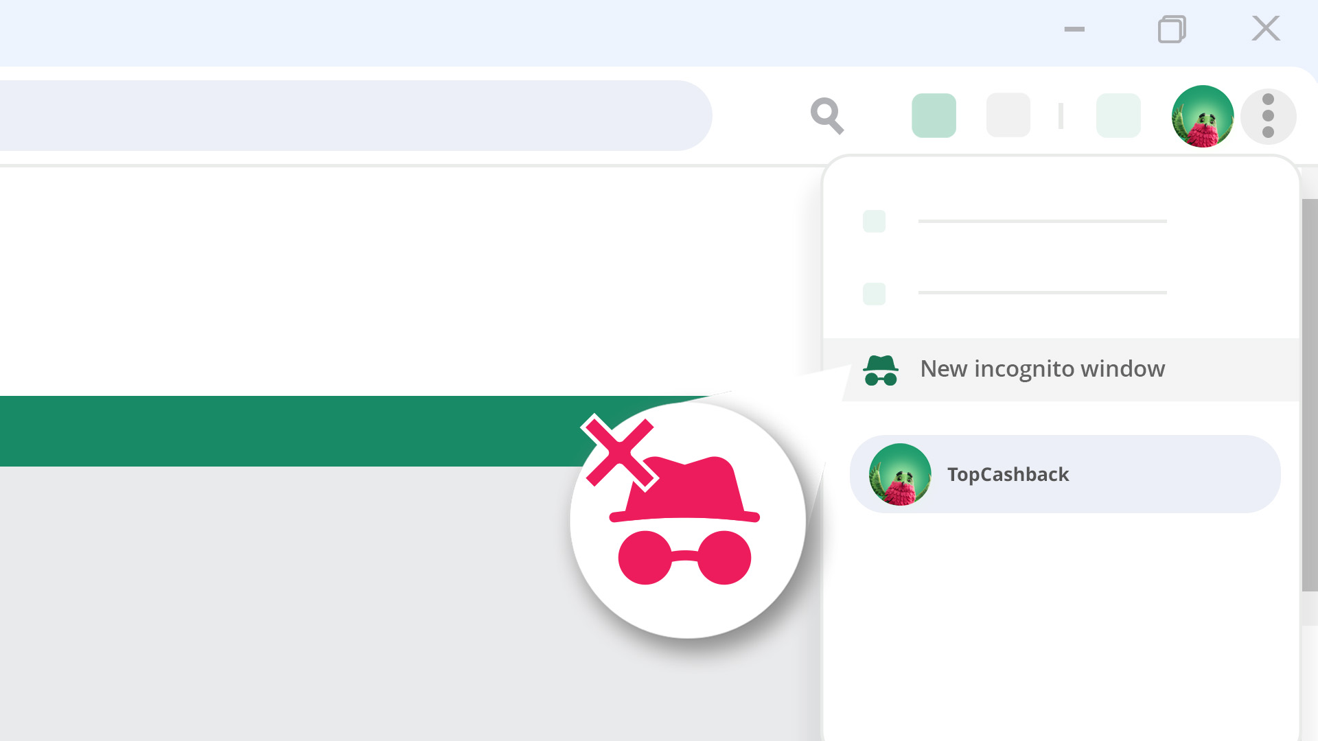 Browser with Incognito Icon