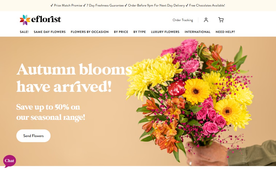 Eflorist homepage