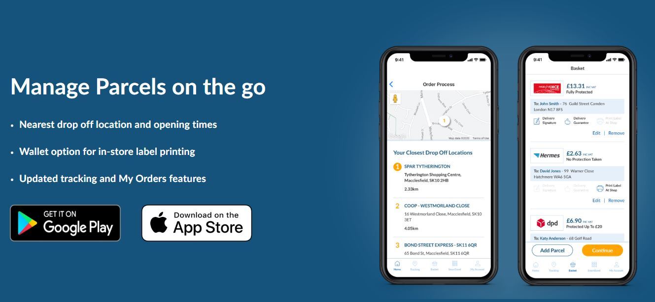 Parcel2Go mobile app