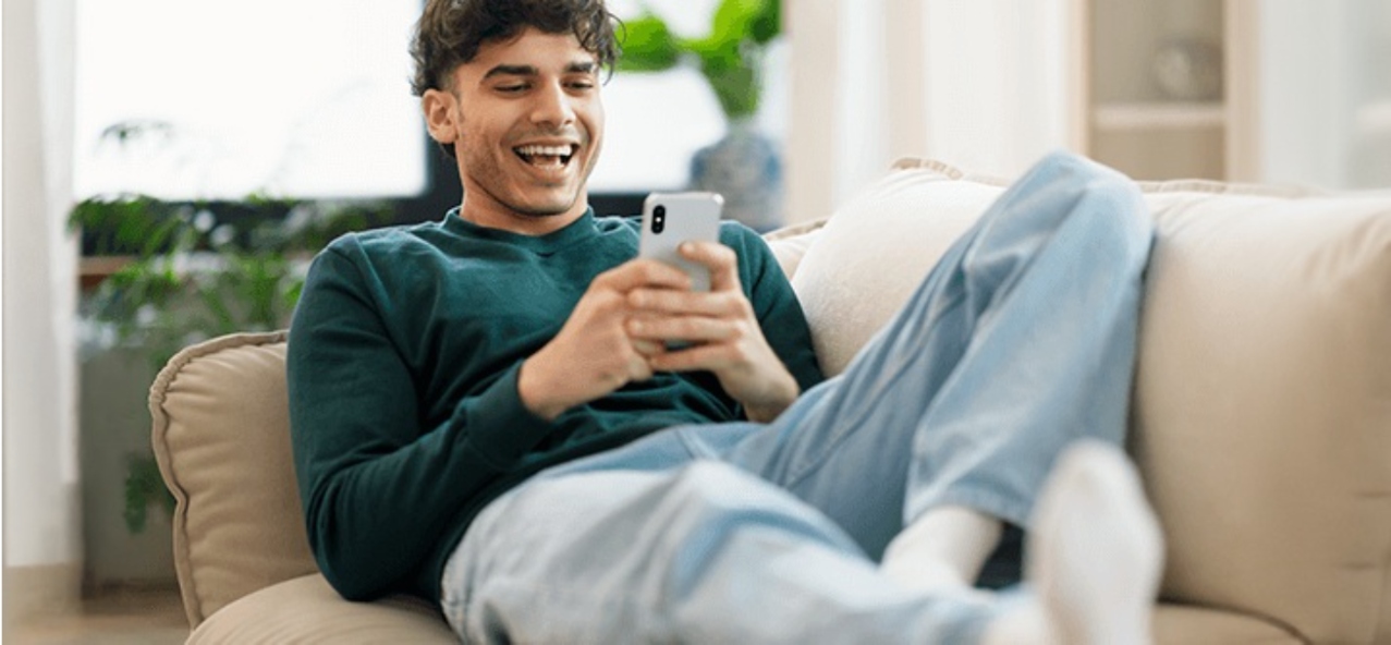 An image showing someone scrolling on an Affordable Mobiles phone