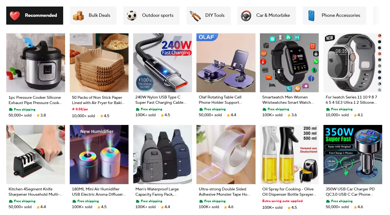 AliExpress products