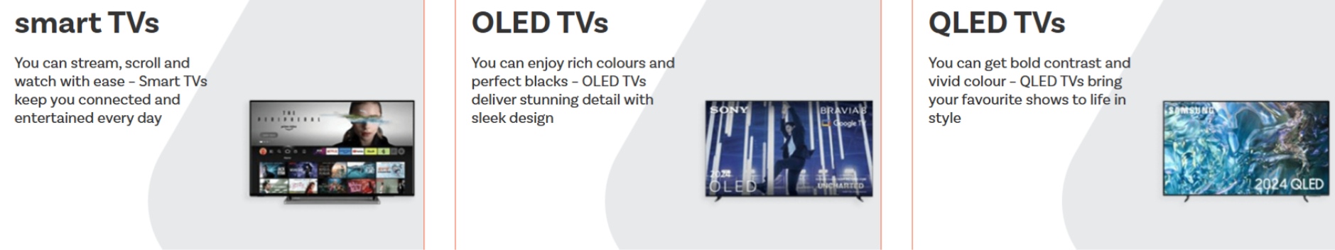 An image showing TVs at Appliances Direct