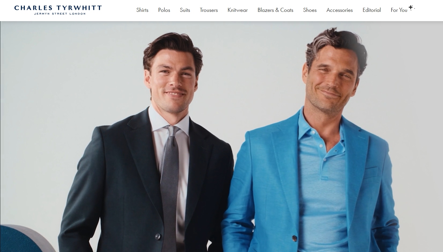 An image showing the Charles Tyrwhitt homepage