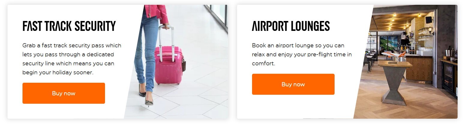 easyJet travel extras