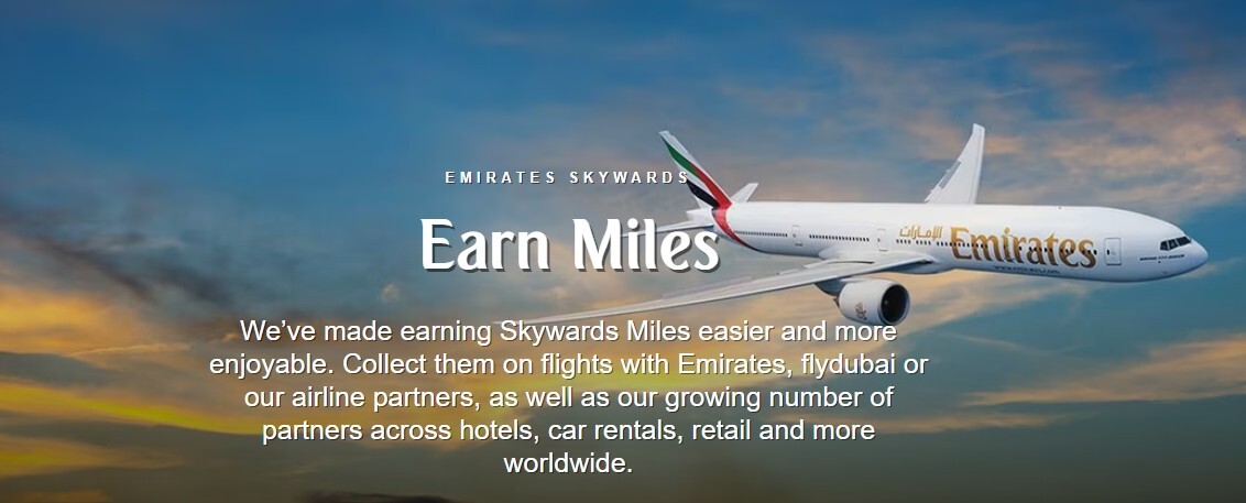 Earn miles with Emirates Skywards
