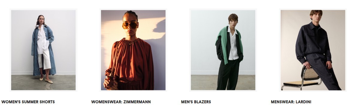 Clothing categories at Harvey Nichols