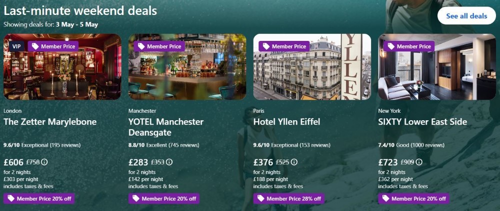 Hotels.com last minute deals