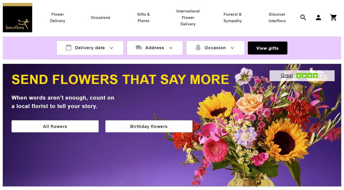 Interflora homepage