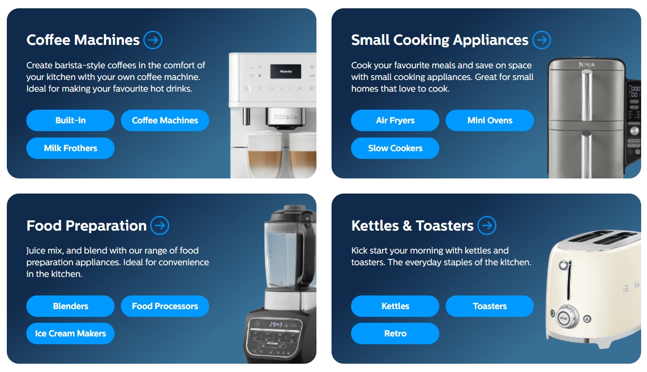 An image showing small tech appliances at Marks Electrical
