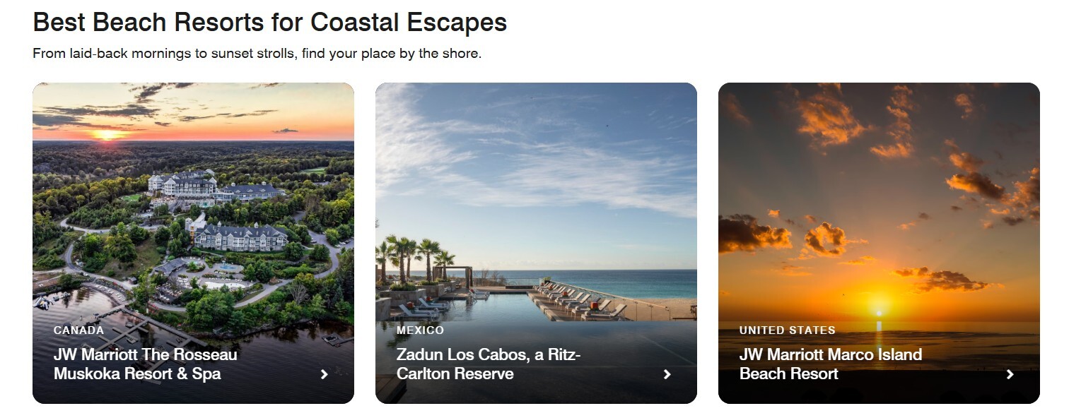 Marriott Bonvoy beach resorts and coastal escapes