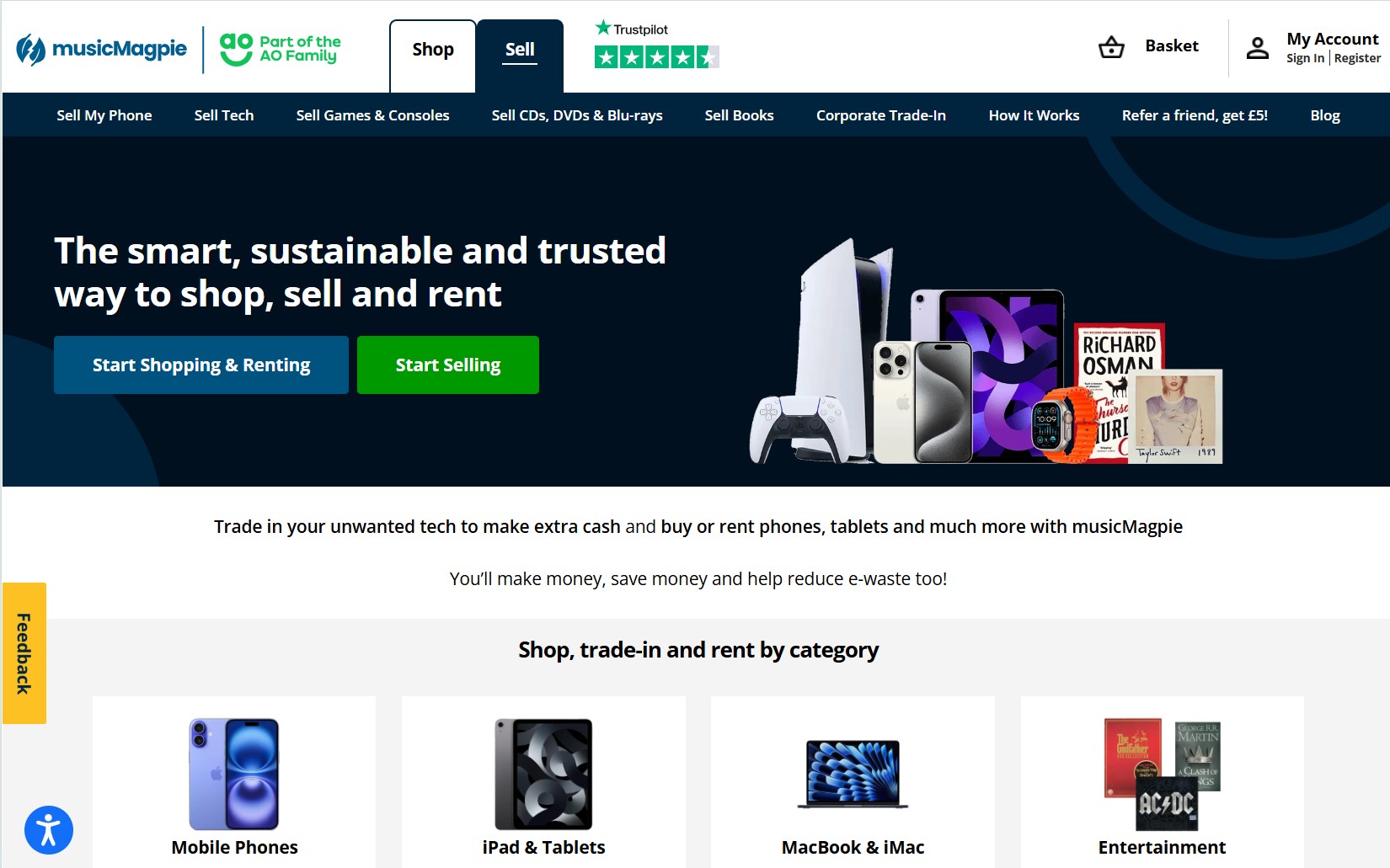 musicMagpie homepage