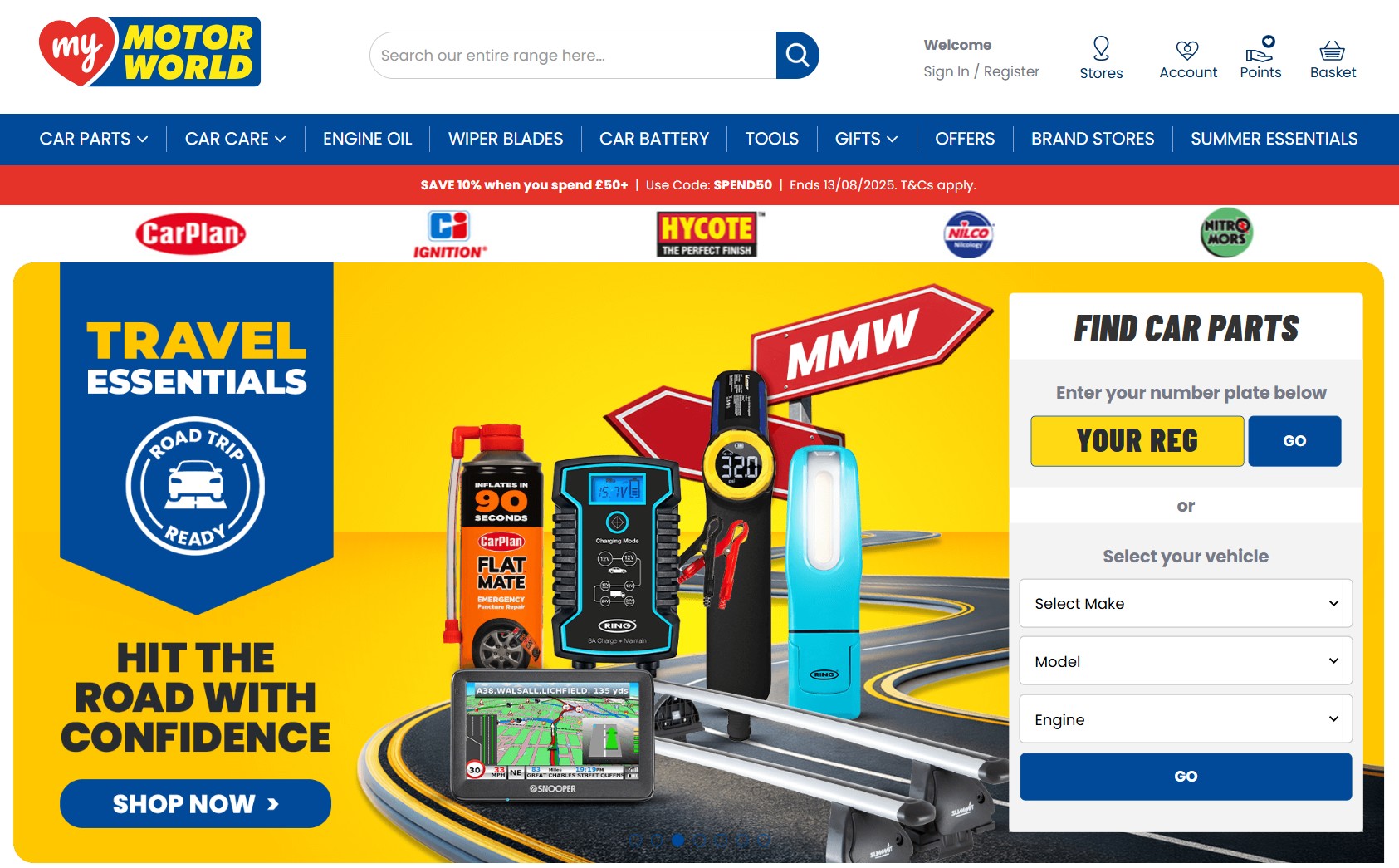My Motor World homepage
