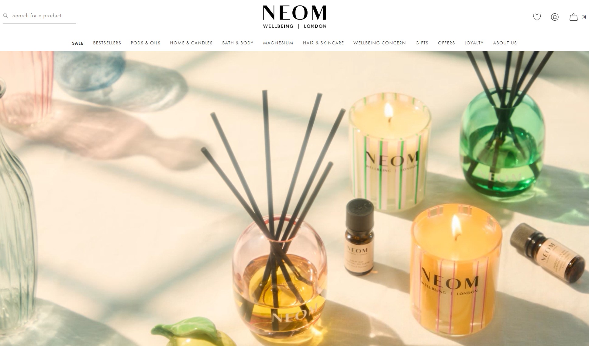 NEOM Wellbeing homepage