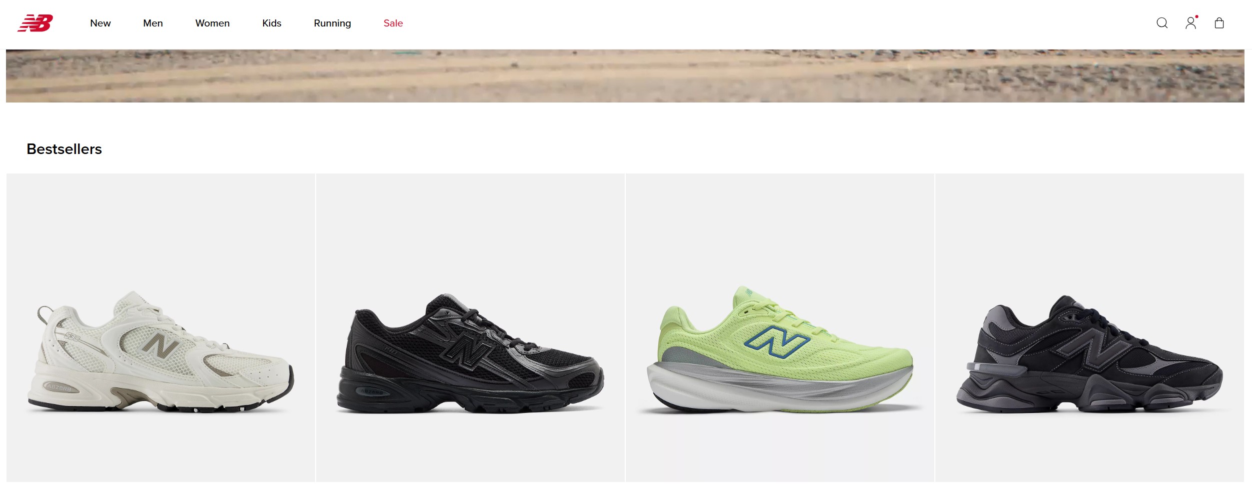 New Balance homepage