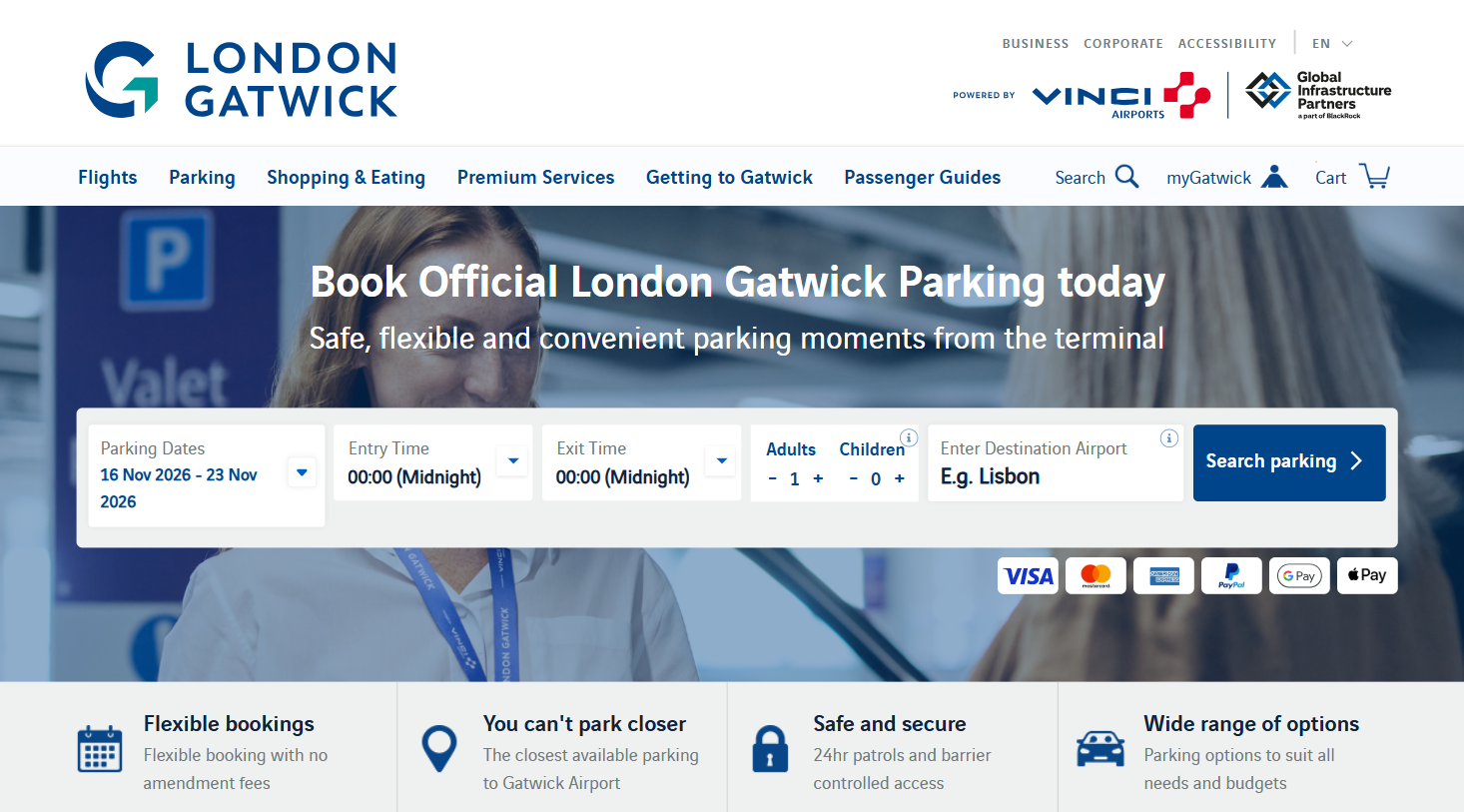 Official Gatwick Airport Parking homepage