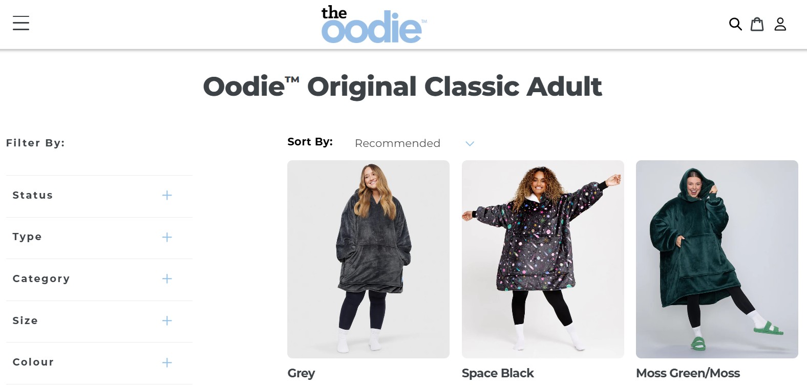 Oodie website homepage