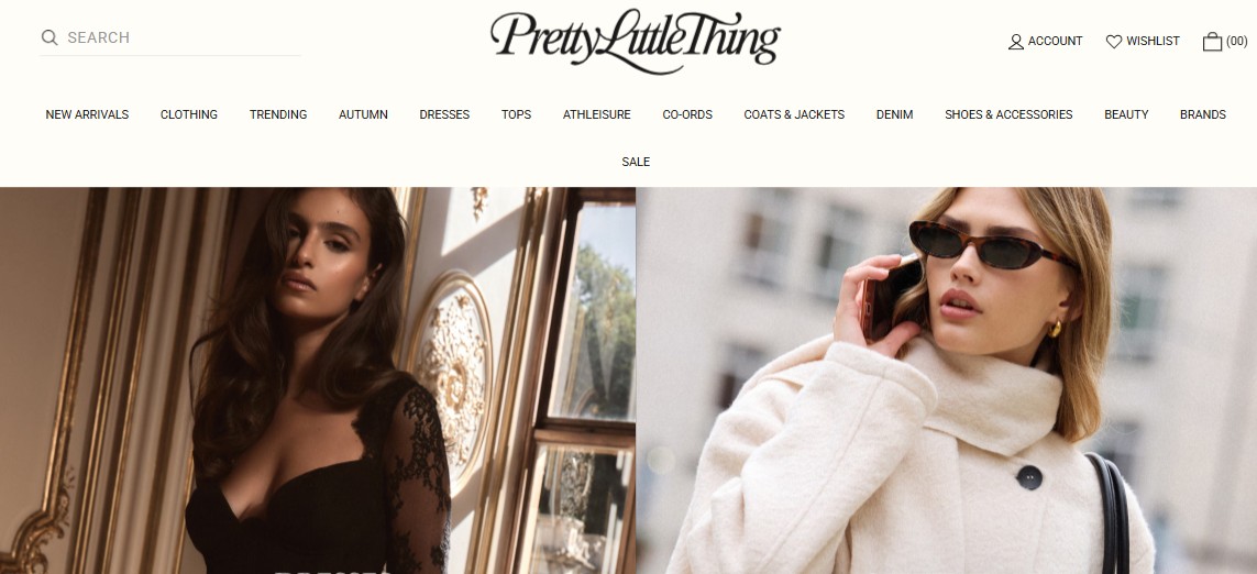 PrettyLittleThing homepage