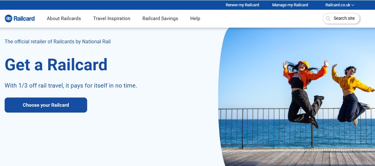 Railcard homepage