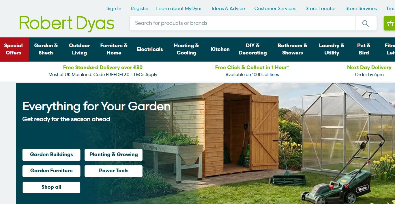 Robert Dyas homepage