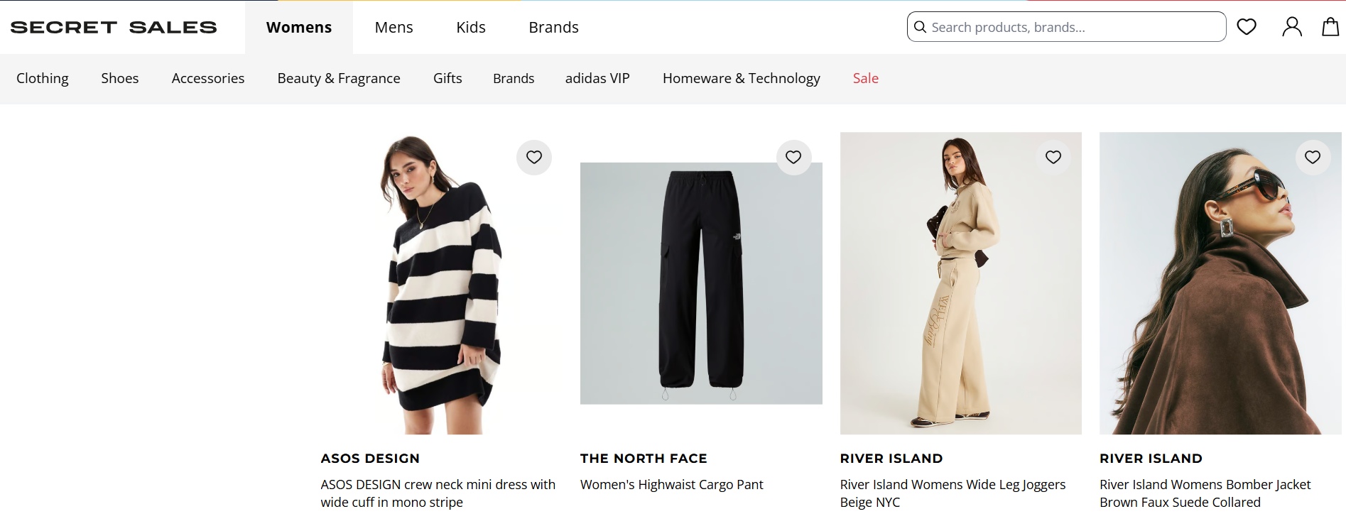 An image showing women’s fashion available at Secret Sales