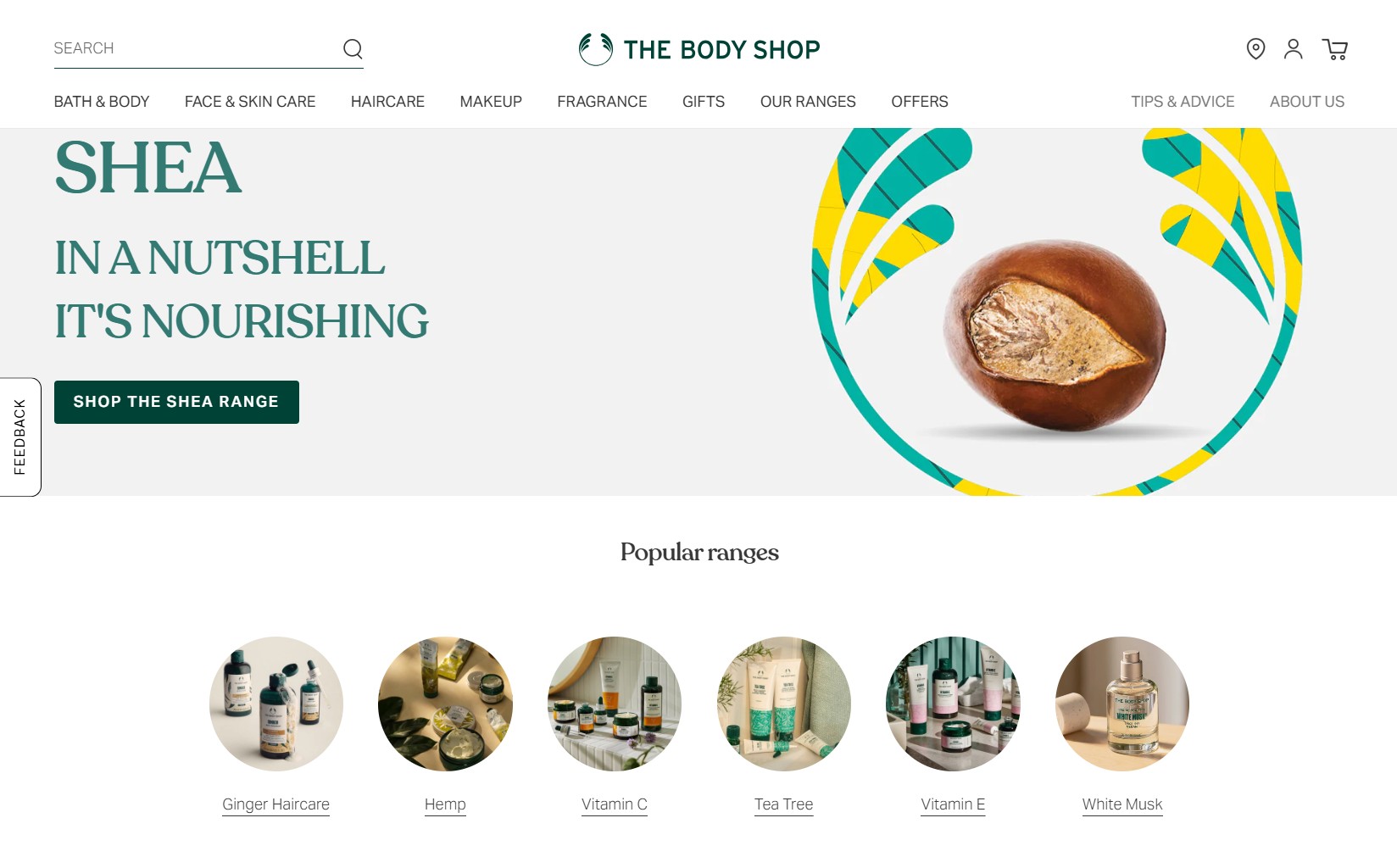 The Body Shop homepage