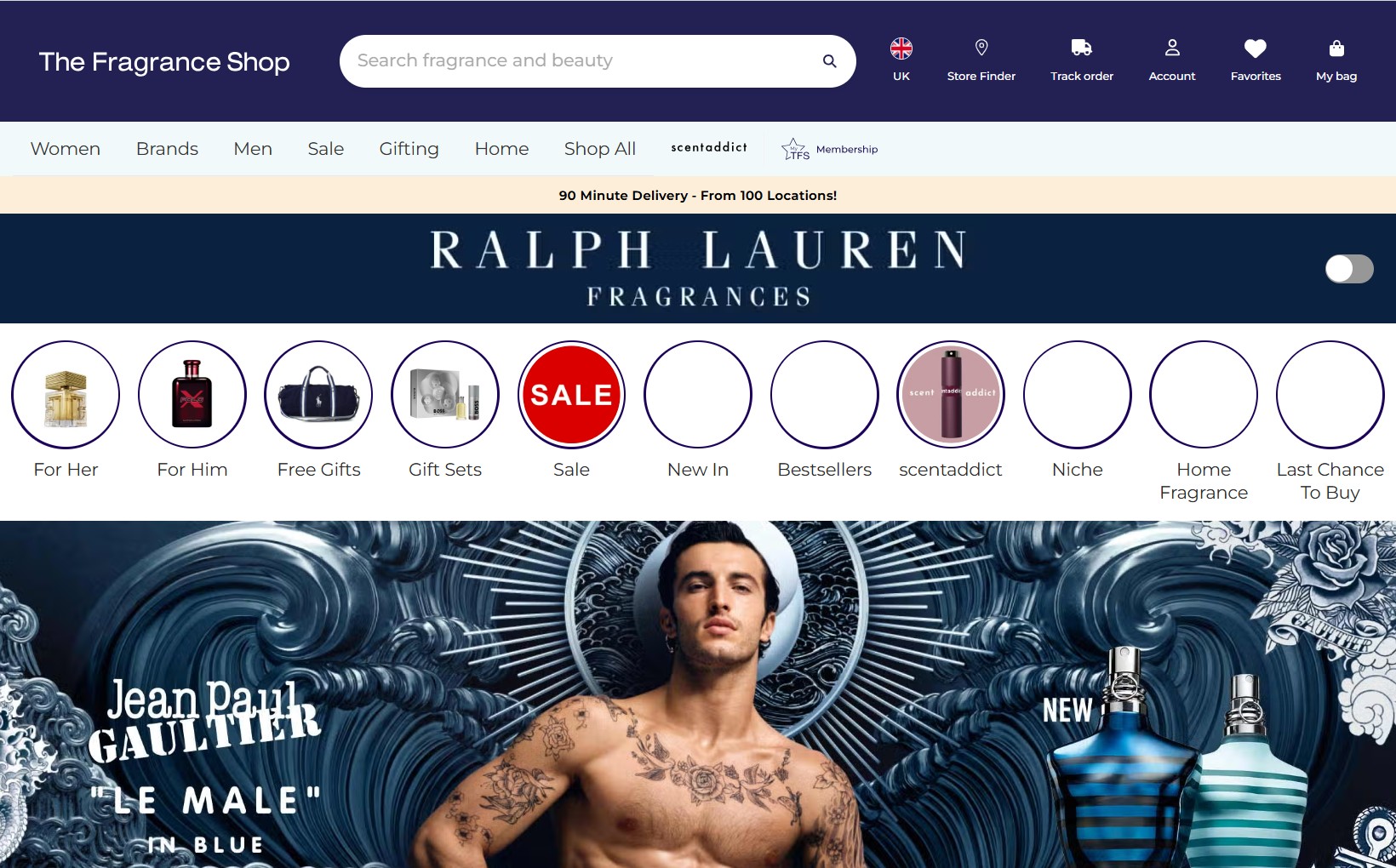 The Fragrance Shop homepage