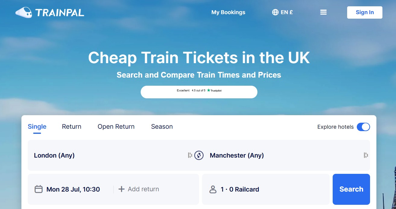 TrainPal homepage