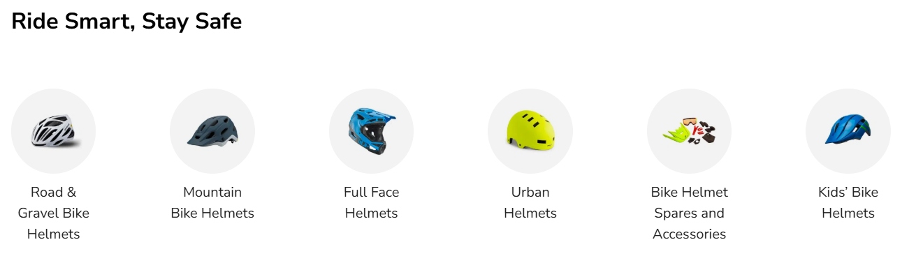 An image showing helmets on sale at Tredz