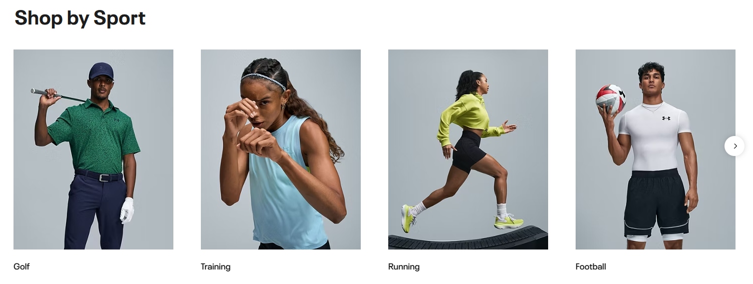 Under Armour product categories