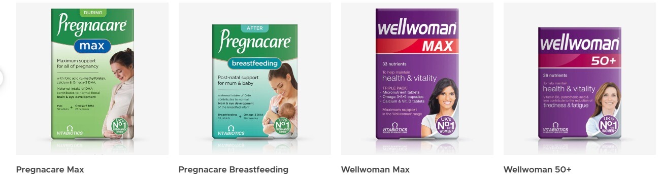 Vitabiotics Pregnacare range