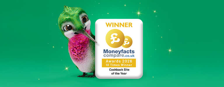 Moneyfacts.co.uk Awards 2026 Cashback Site of the Year banner